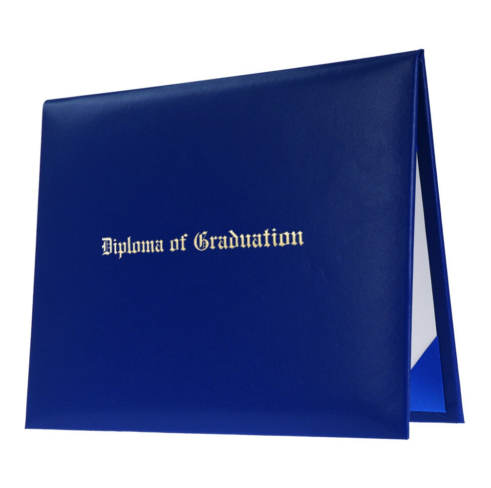 Royal Blue Imprinted Diploma Cover - High School Diploma Cover