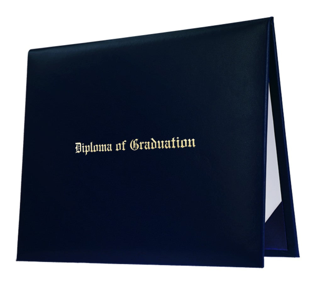 Navy Blue Imprinted Diploma Cover - High School Diploma Covers 1 Navy Blue Imprinted Diploma Cover - High School Diploma Covers