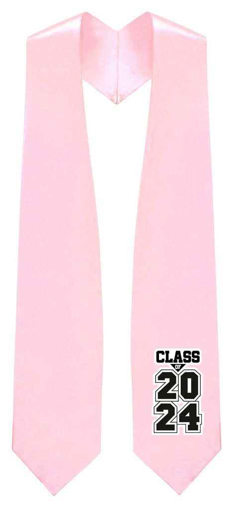 Pink "Class of 2024/2025" Graduation Stole 2 Pink "Class of 2024/2025" Graduation Stole