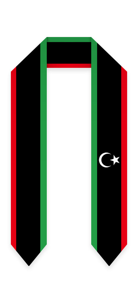 Libya Graduation Stole - Libya Flag Sash 2 Libya Graduation Stole - Libya Flag Sash