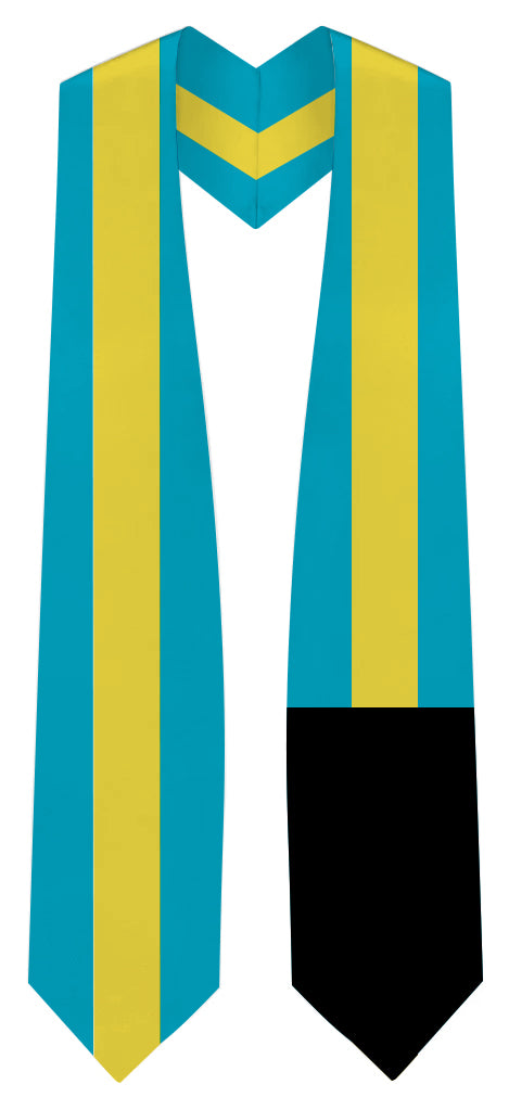 Bahamas Graduation Stole - Bahamas Flag Sash 1 Bahamas Graduation Stole - Bahamas Flag Sash