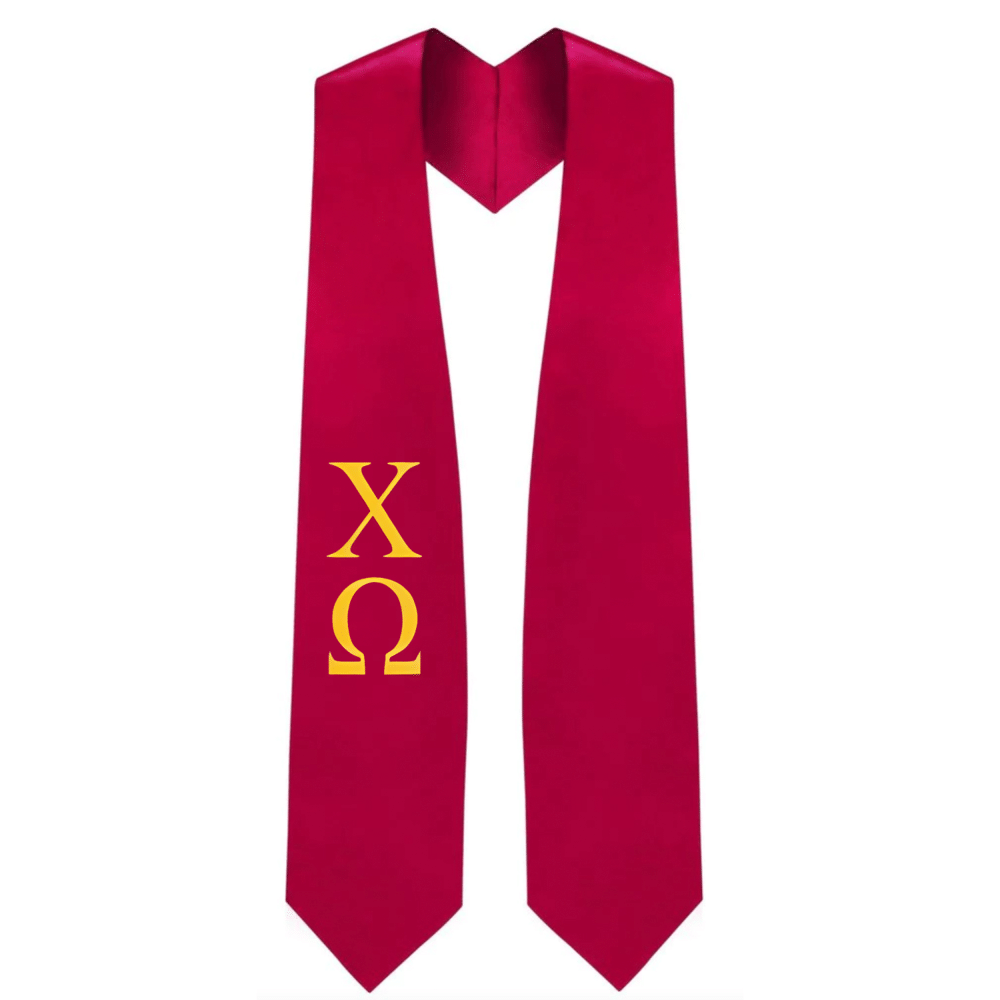 Chi Omega Greek Lettered Stole 1 Chi Omega Greek Lettered Stole