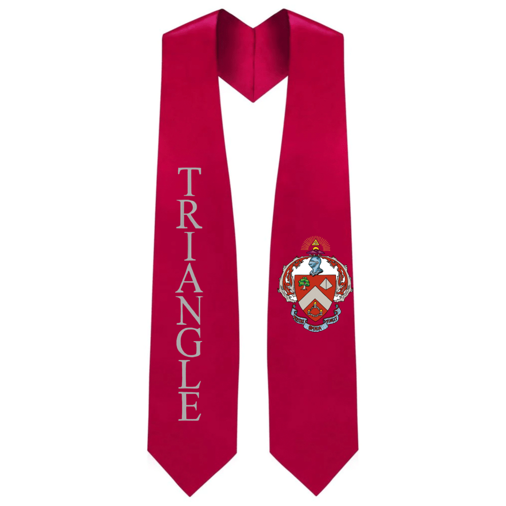 Triangle Greek Lettered Graduation Stole w/ Crest 1 Triangle Greek Lettered Graduation Stole w/ Crest
