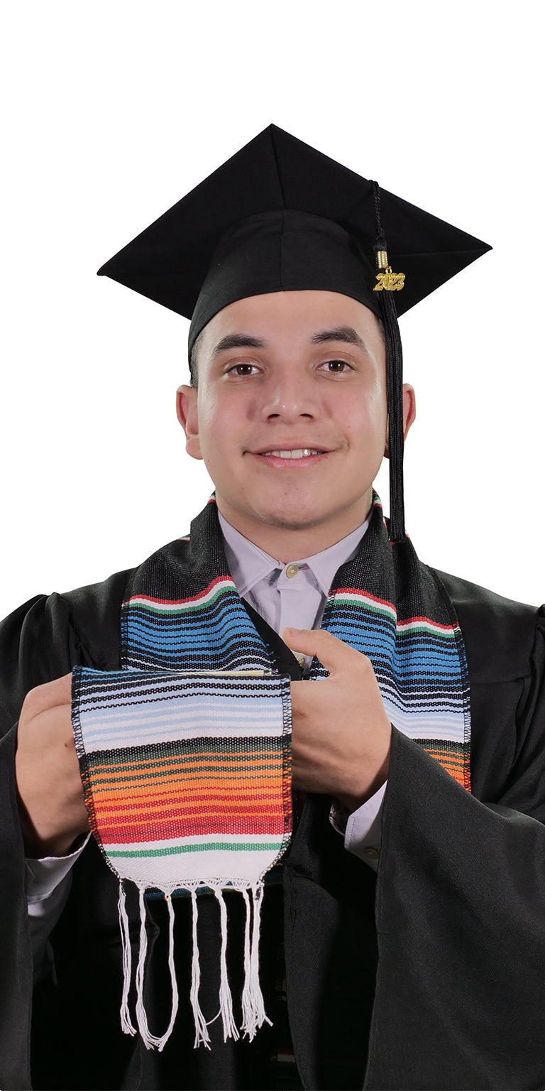 Black Mexican Serape Graduation Stole/Sash 2 Black Mexican Serape Graduation Stole/Sash