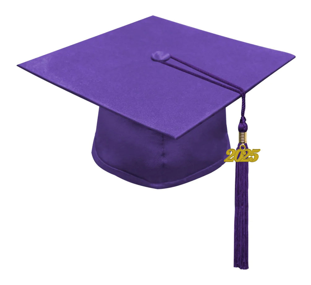 Child Matte Purple Cap & Tassel - Preschool & Kindergarten Graduation 1 Child Matte Purple Cap & Tassel - Preschool & Kindergarten Graduation