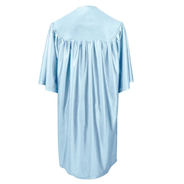 Child Shiny Light Blue Graduation Gown - Preschool & Kindergarten Gowns 2 Child Shiny Light Blue Graduation Gown - Preschool & Kindergarten Gowns