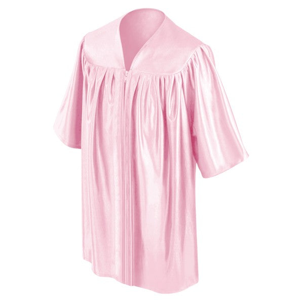 Child Shiny Pink Graduation Gown - Preschool & Kindergarten Gowns 1 Child Shiny Pink Graduation Gown - Preschool & Kindergarten Gowns