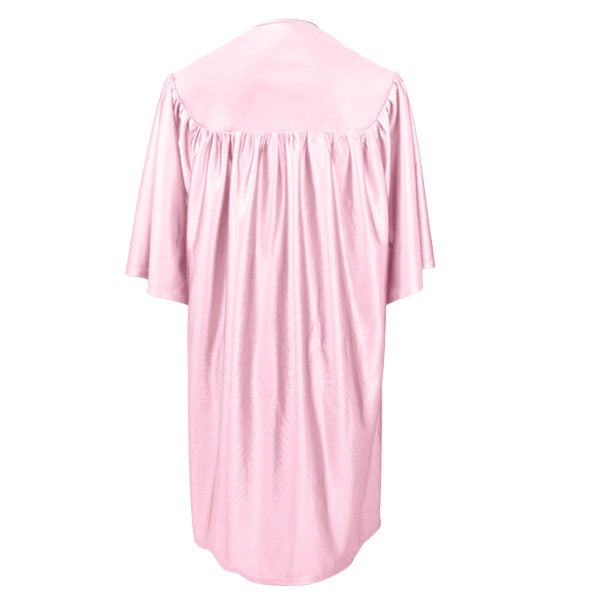 Child Shiny Pink Graduation Gown - Preschool & Kindergarten Gowns 2 Child Shiny Pink Graduation Gown - Preschool & Kindergarten Gowns