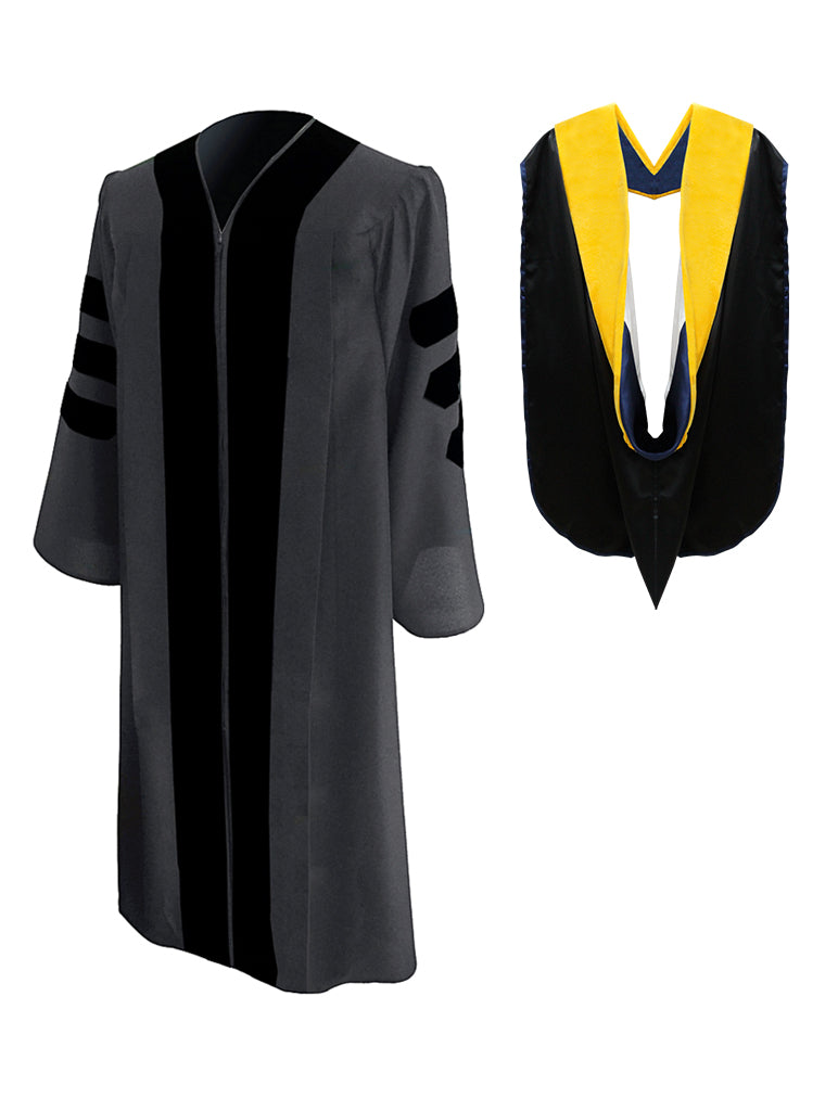 Classic Doctoral Graduation Gown & Hood Package
