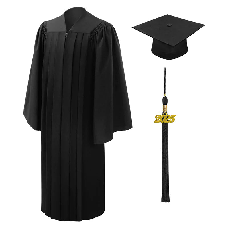 Deluxe Black Bachelors Graduation Cap & Gown - Faith University 1 Deluxe Black Bachelors Graduation Cap & Gown - Faith University