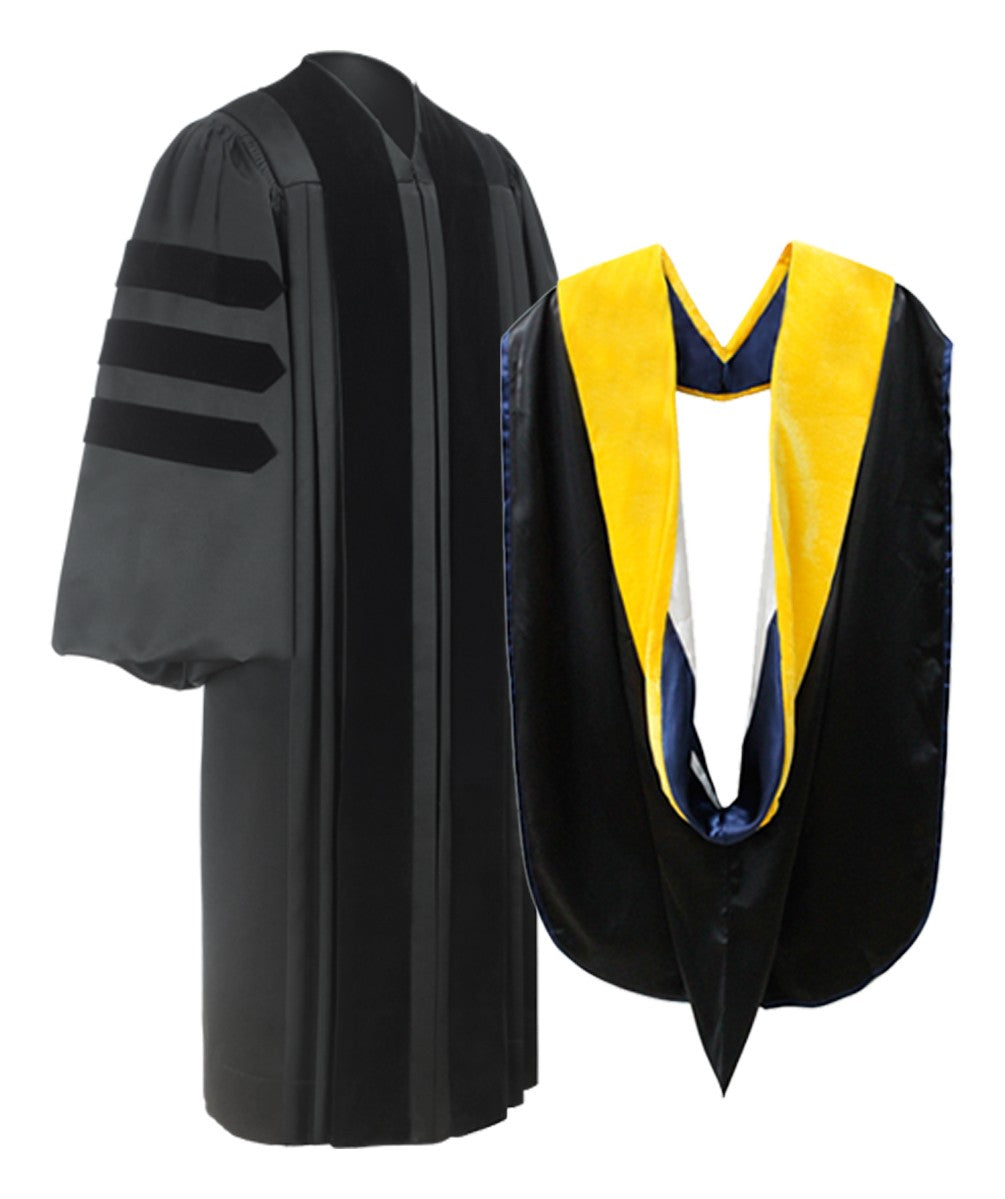 Deluxe Doctoral Graduation Gown & Hood Package 1 Deluxe Doctoral Graduation Gown & Hood Package