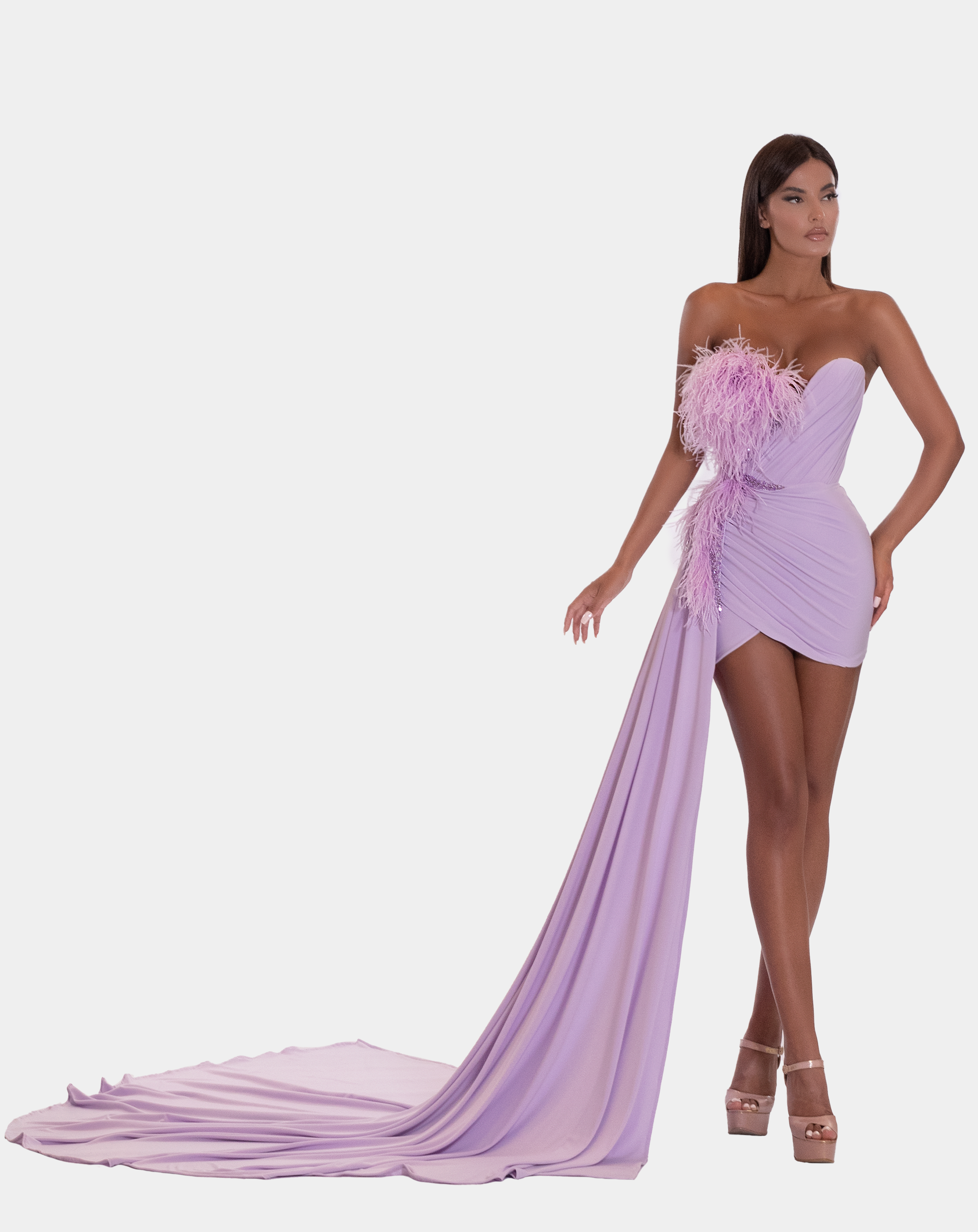 CORSET SHORT DRESS IN LILAC