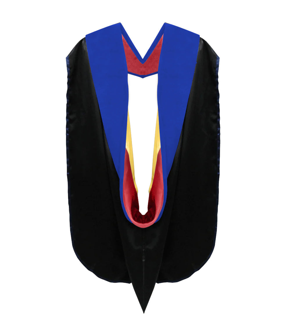 Phd Hood Royal Blue Velvet - Red & Gold 1 Phd Hood Royal Blue Velvet - Red & Gold