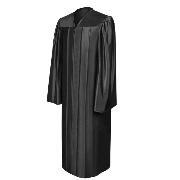 Shiny Black High School Graduation Gown 1 Shiny Black High School Graduation Gown