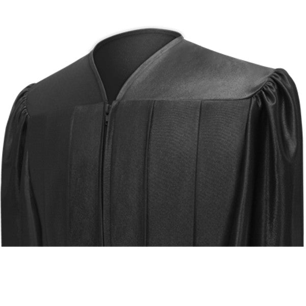 Shiny Black High School Graduation Gown 3 Shiny Black High School Graduation Gown