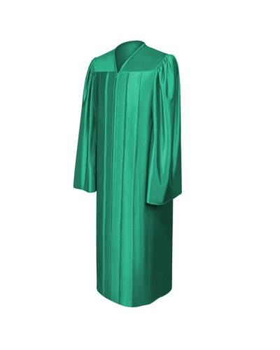 Shiny Emerald Green Bachelors Graduation Gown - College & University 1 Shiny Emerald Green Bachelors Graduation Gown - College & University