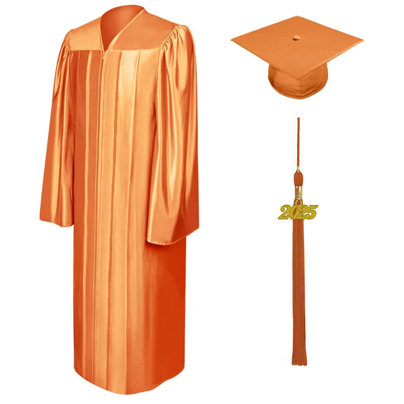 Shiny Orange Bachelors Cap & Gown - College & University