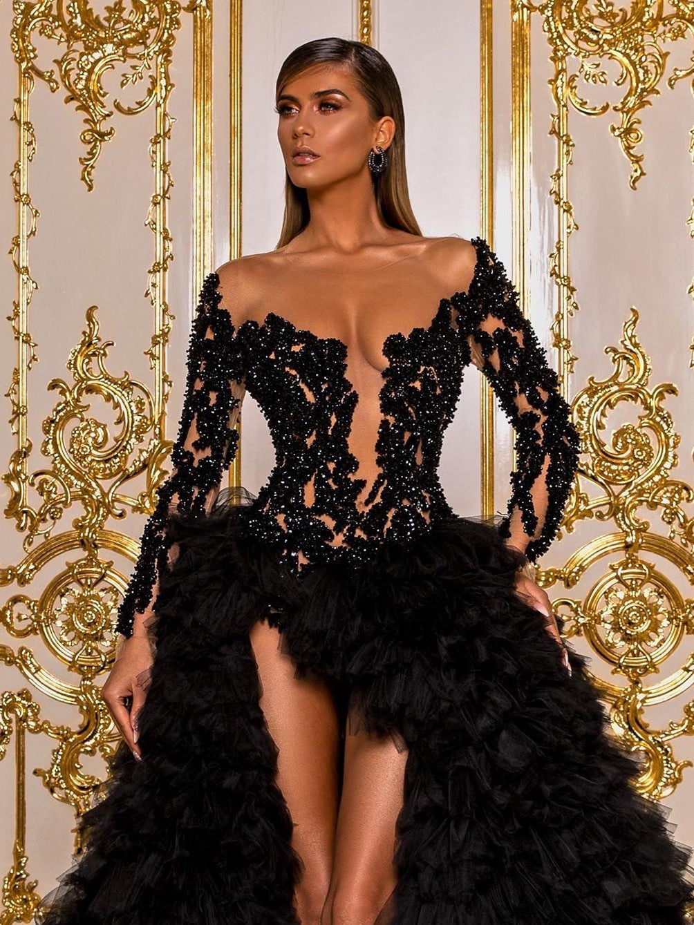 Black Tulle Gown