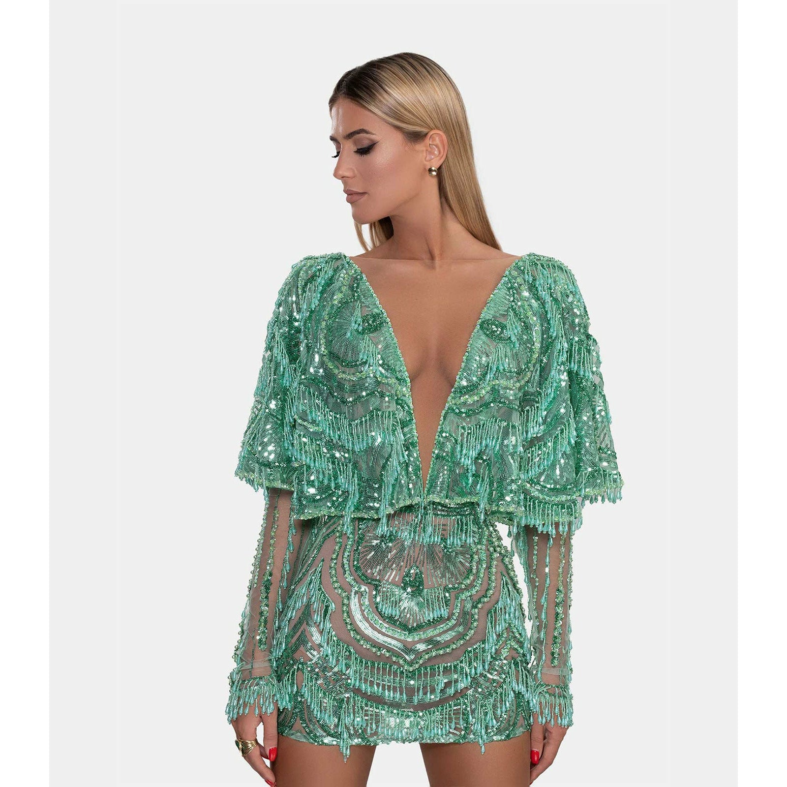 Short mint-green dress
