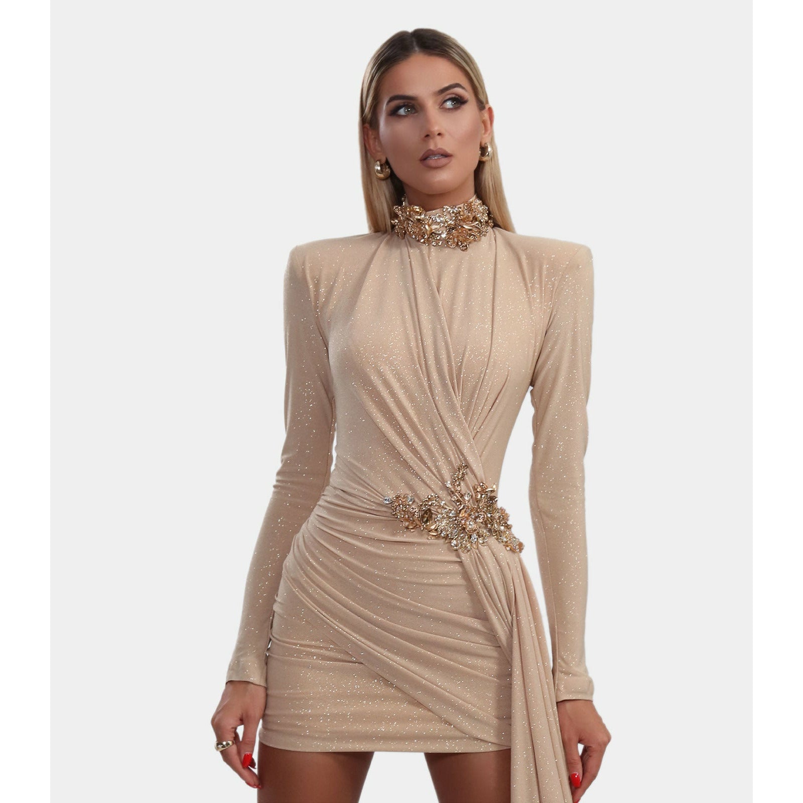 Short dress with one sided tail