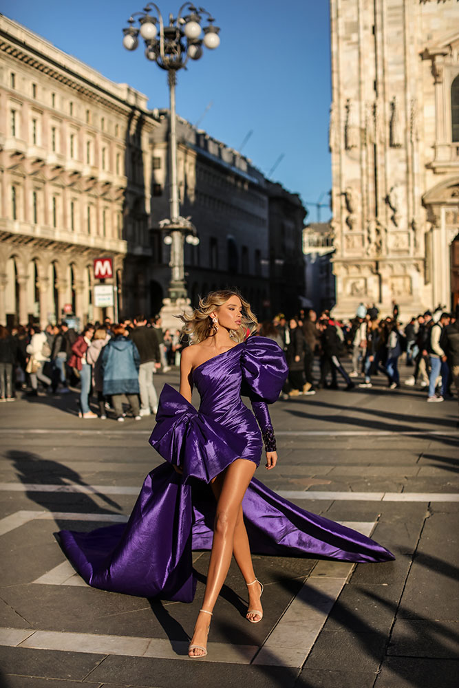 One Shoulder Big Bow Dress