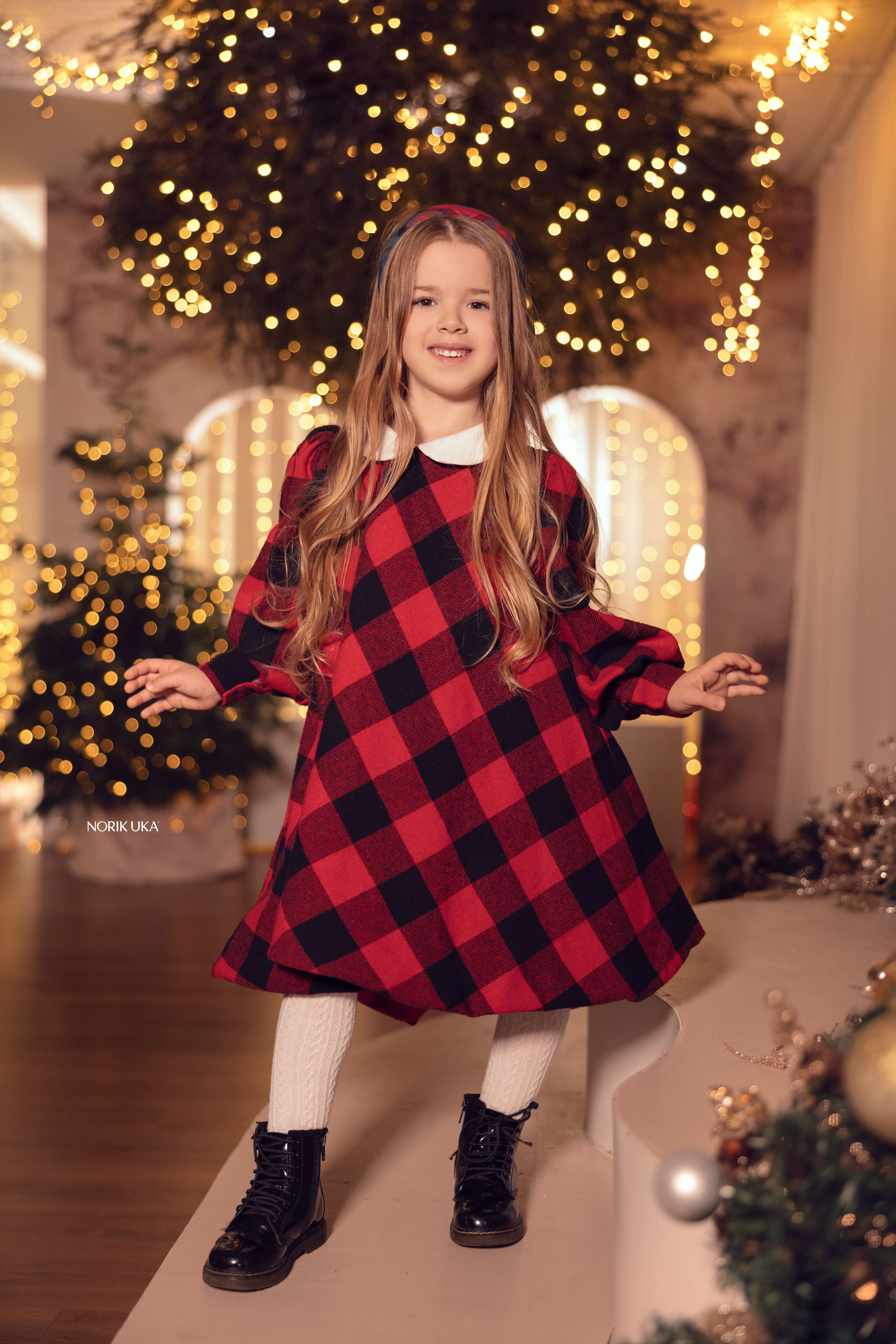 Red and Black Checkered Dress