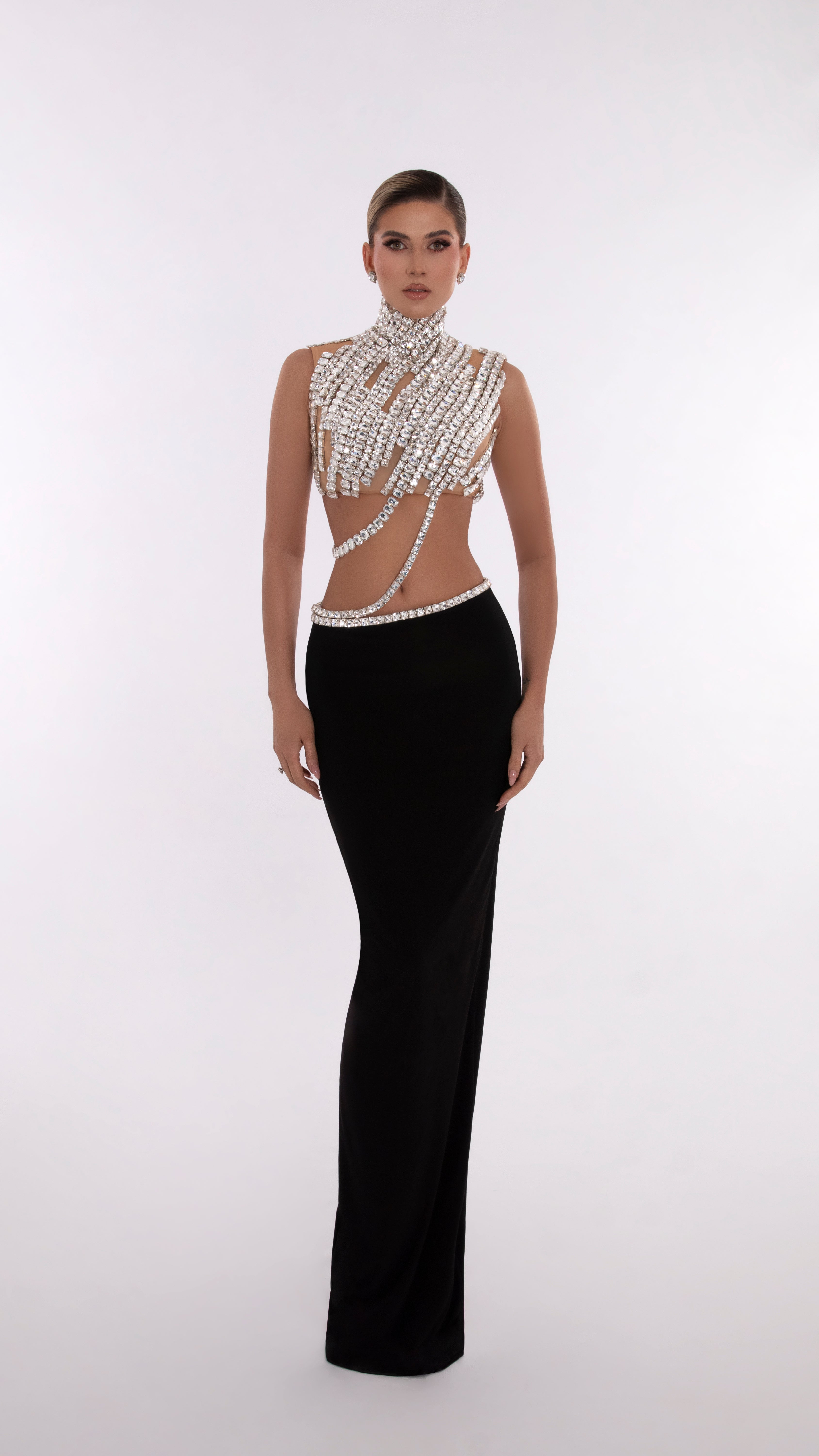 Glamorous Crop In Long Black Skirt