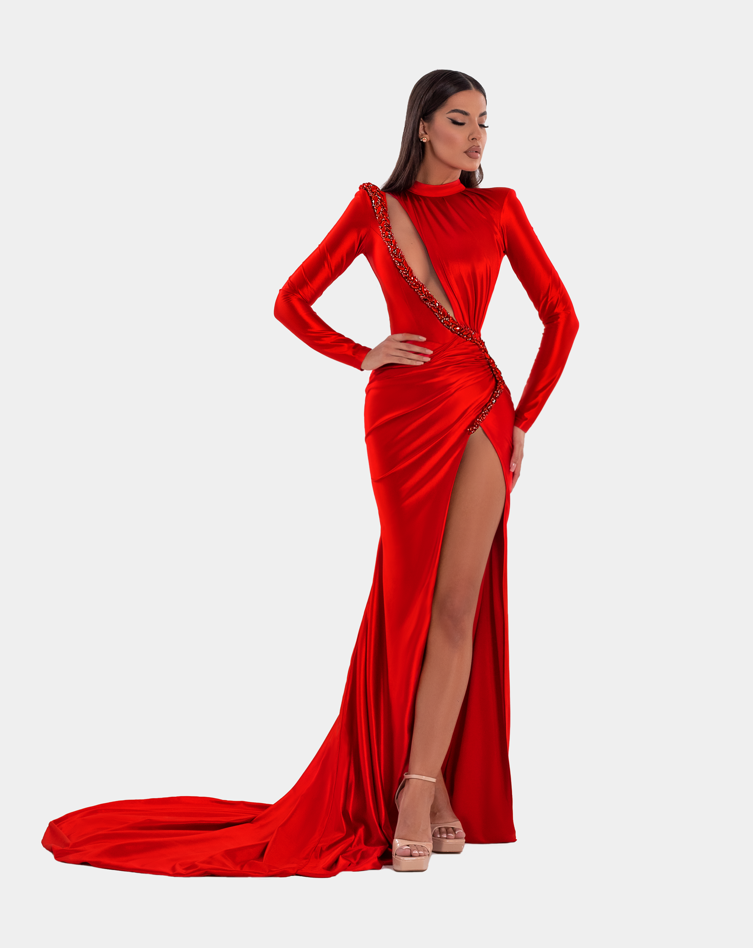 HALF HIGH NECK DRESS