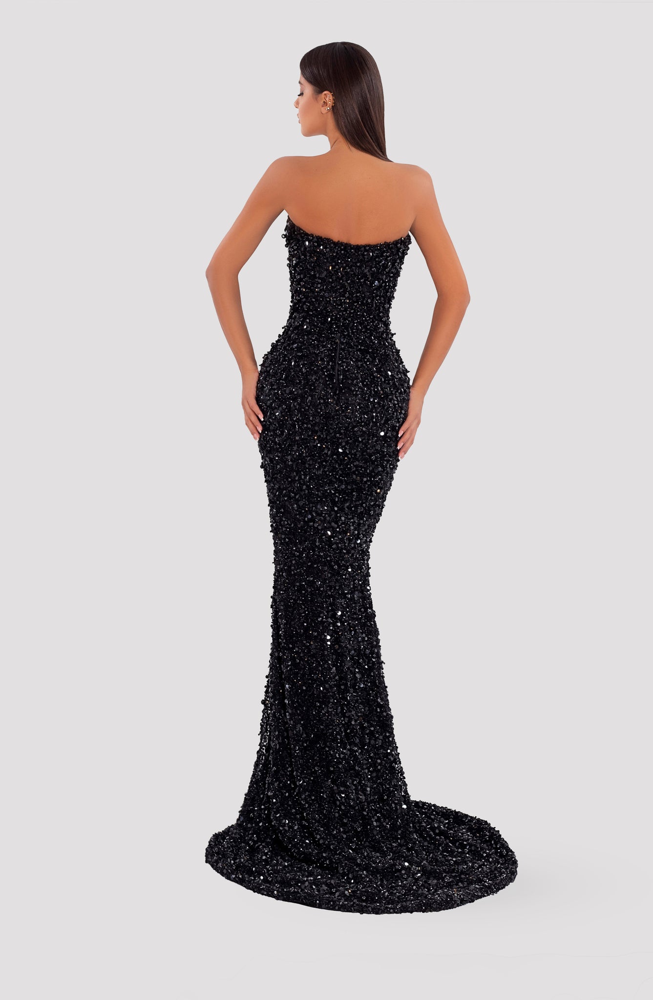 Long Black Dress With Detailed Corset 3 Long Black Dress With Detailed Corset