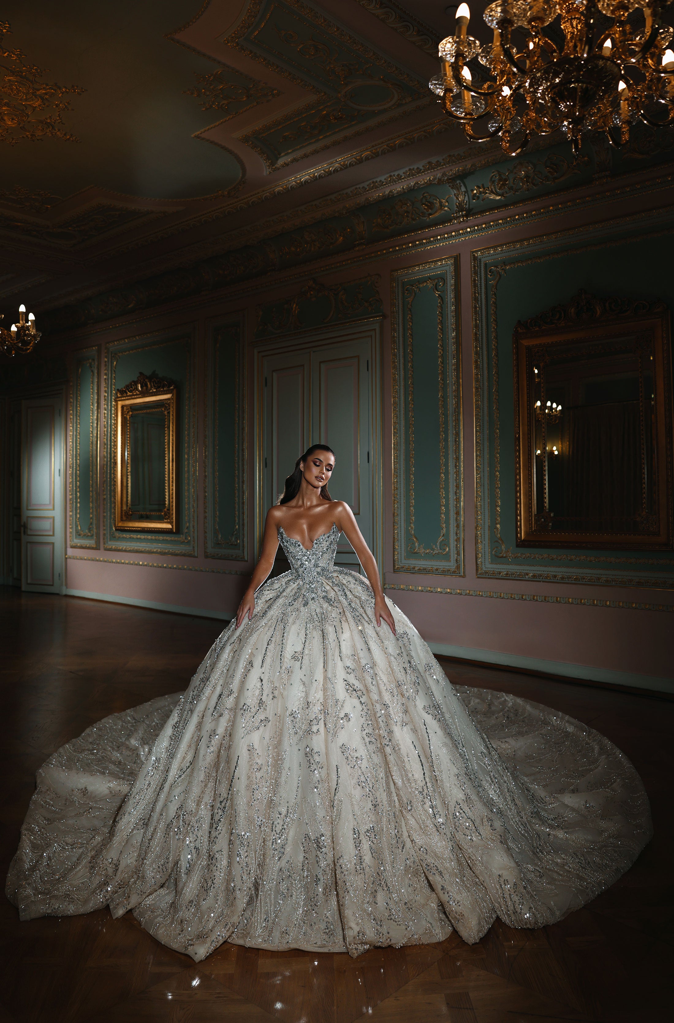 Corset Champagne Wedding Dress